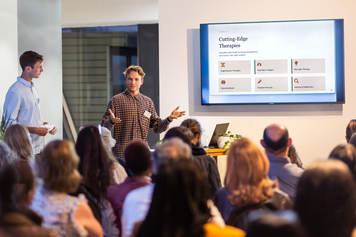 HEALTHSPAN event — speaker presenting to community